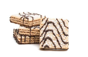 wafers with coconut chips isolated