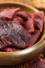 Beef Jerky. Selective focus.