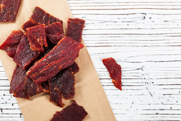 Beef Jerky. Selective focus.