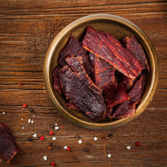 Beef Jerky. Selective focus.