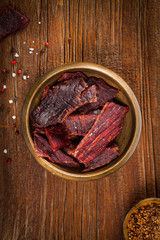Beef Jerky. Selective focus.