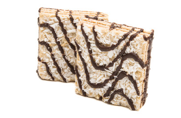 wafers with coconut chips isolated