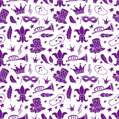 Mardi Gras seamless pattern © darijashka