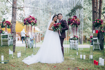 The newlyweds promise to be faithful to each other.