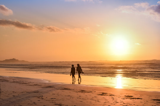 Panoramic view of the sunset, Moroccan coast, Casablanca City, Morocco