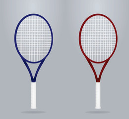Blue and red tennis racket. vector illustration