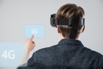 Man in virtual reality