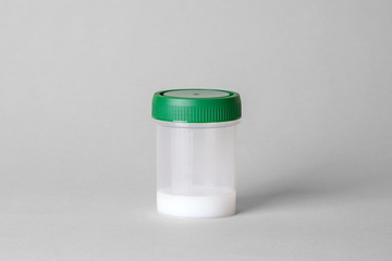 Analysis of sperm on the mobility of spermatozoa. The seed of the sperm in the jar for analysis