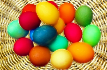 Fototapeta na wymiar Happy Easter, basket of eggs