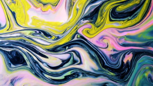 Abstract psychedelic background. Slow motion of a multicolored liquid