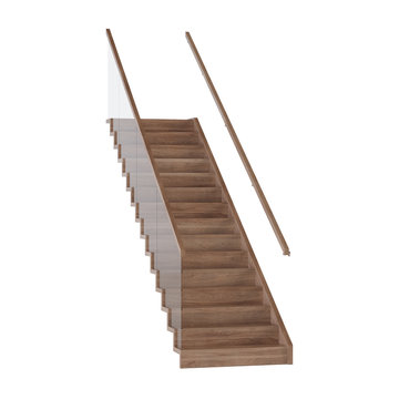 Staircase on a white background. Isolate. 3D rendering.
