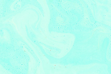 Suminagashi marble texture hand painted with teal ink. Digital paper 187 performed in traditional japanese suminagashi floating ink technique. Great liquid abstract background.