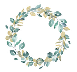 Blossoms collection. Watercolor flower and floral wreath #6