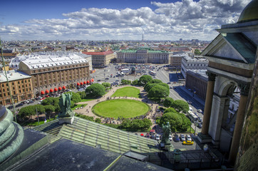 Aerial view on Saint Patersburg from Isaac Cathedral, Russia