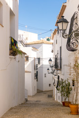 Fototapeta premium View to beautiful old town street in Altea, Spain