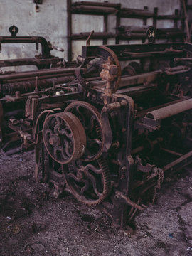 Different old machines on factory