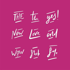 Handdrawn short vector words.