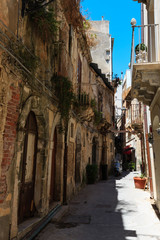 Fototapeta na wymiar Ortigia street view, Syracuse, Sicily, Italy.