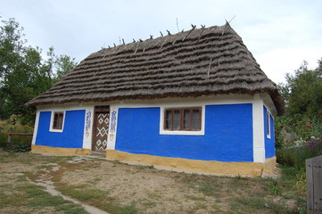 old house with a straw roof