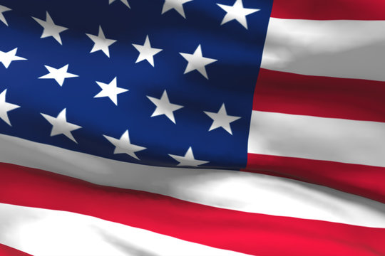 Seamless 3d illustration of the American flag waving in the wind