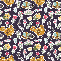 Seamless spring vector pattern.
