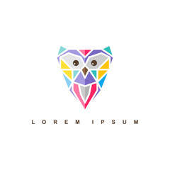 owl logo logotype colorful theme vector