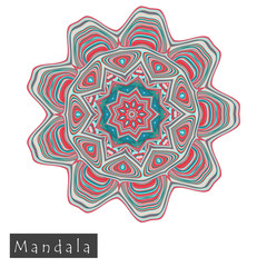 Made of thin lines detailed mandala.