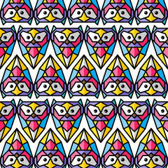 Fototapeta na wymiar colorful owl background pattern theme vector