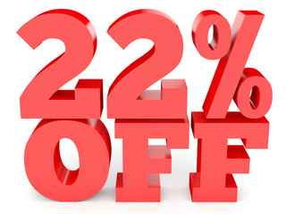 Twenty two percent off. Discount 22 %.