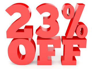 Twenty three percent off. Discount 23 %.