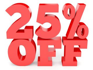 Twenty five percent off. Discount 25 %.