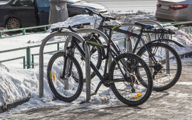 bike in the winter on Parking