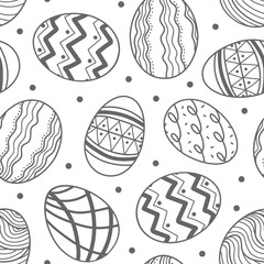 Easter eggs in gray outline and dots.