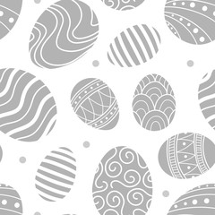 Easter eggs in light gray silhouette.