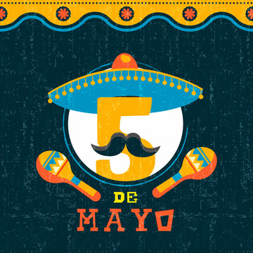 Mexican cinco de mayo mariachi party poster