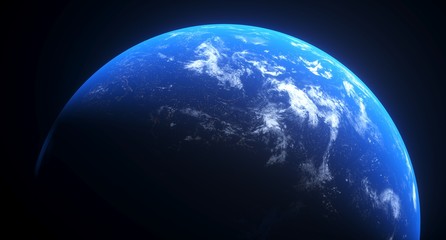 3D Rendering Of Realistic Planet Earth With Glow And Night Lights The Elements Of This Image Furnished By NASA For Textures