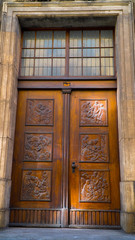 old carved door in the Church.