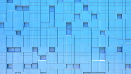 blue cubes grid background 3d render illustration