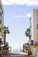 Fototapeta premium beautiful view of the city of Salou Spain and the embankment in spring