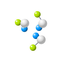 Abstract molecules design. Vector illustration. Atoms. Medical background for banner or flyer. Molecular structure with blue spherical particles.