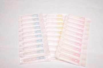 Unused medical needles in the package