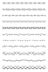 Obraz premium Hand drawn line border set