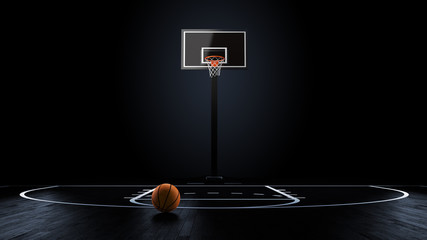 Basketball Arena with basketball ball