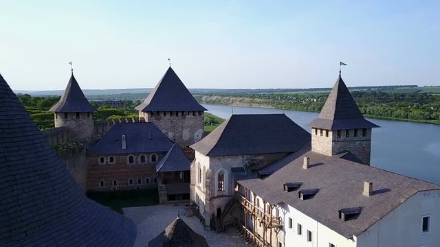 Aerial view of Khotyn Fortress Ukraine