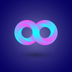 Infinity symbol. Color 3d infinity icon or logo. Vector Illustration
