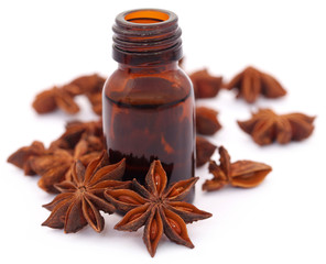 star anise with essential oil