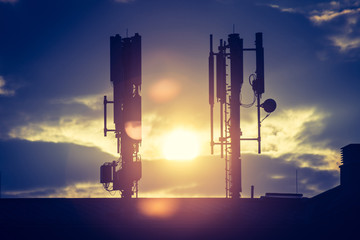 Mobilfunkmasten, Sonnenuntergang