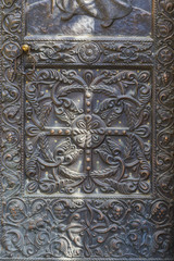 Texture of the antique forged door