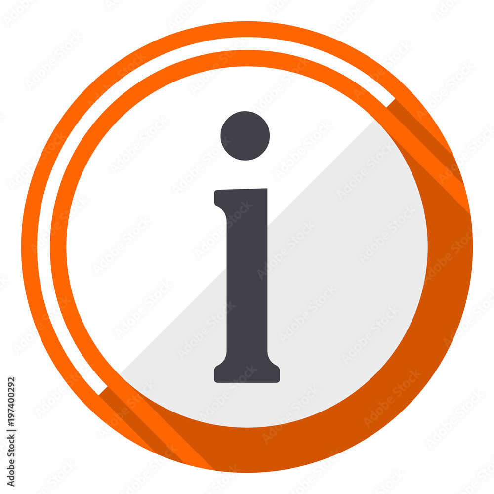 Poster information orange flat design vector web icon