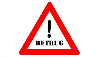 Betrug Warnschild
